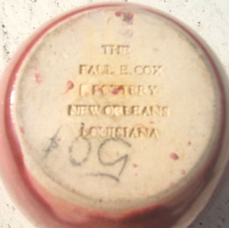 Pottery Mark: Paul E. Cox New Pottery Mark: Paul E. Cox New