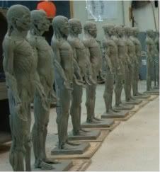 Row of ecorche figures