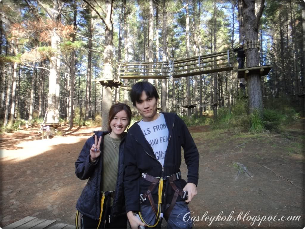 Andy and Casley at Tree Adventure, Auckland
