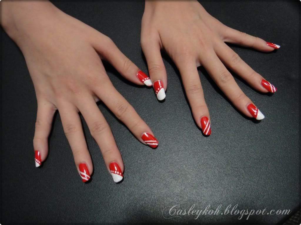 Love it or hate it Nice nail art by OPI red nail polish, Alice in the wonderland collection