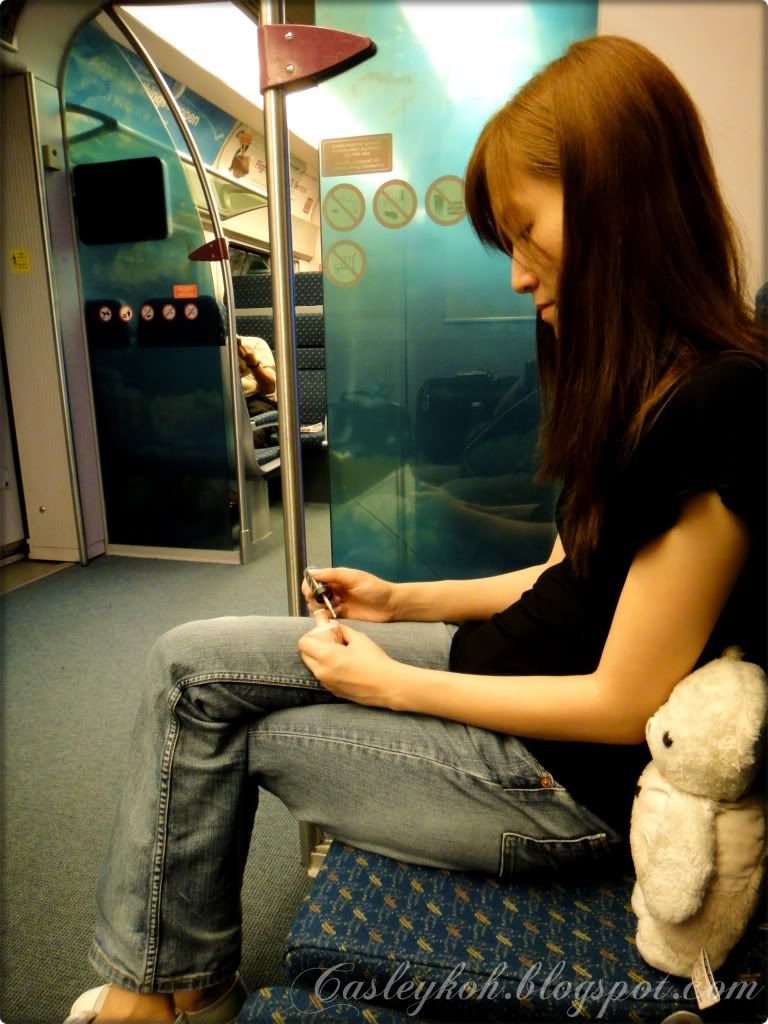 Manicure inside KLIA express